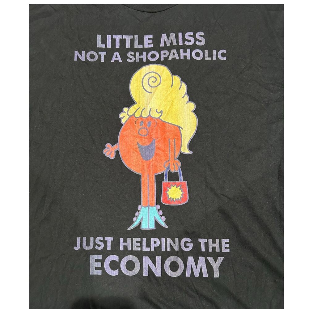 "Little Miss Not a Shopaholic - Just Helping the Economy" SS Graphic Tee Sze 4XL